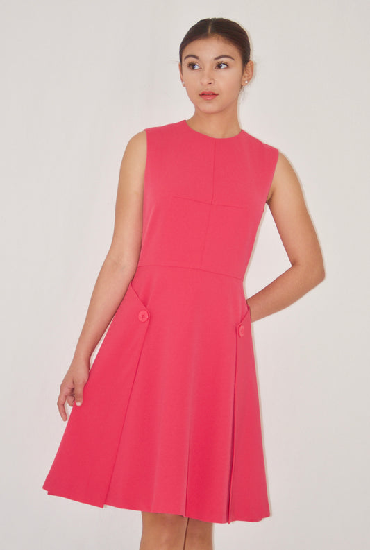 Pink with Button Detail Dress